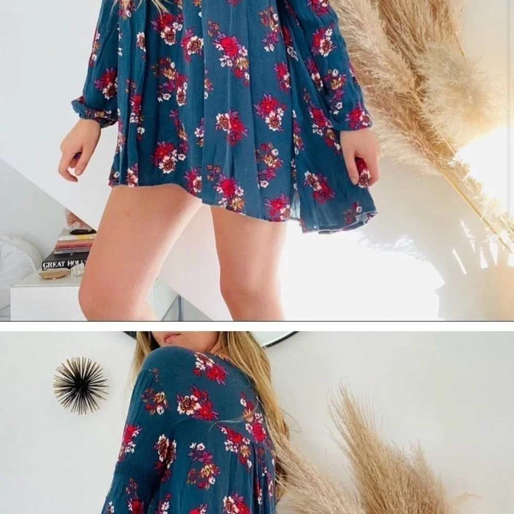 Free People Floral Tunic Mini Dress - Picture 3 of 4